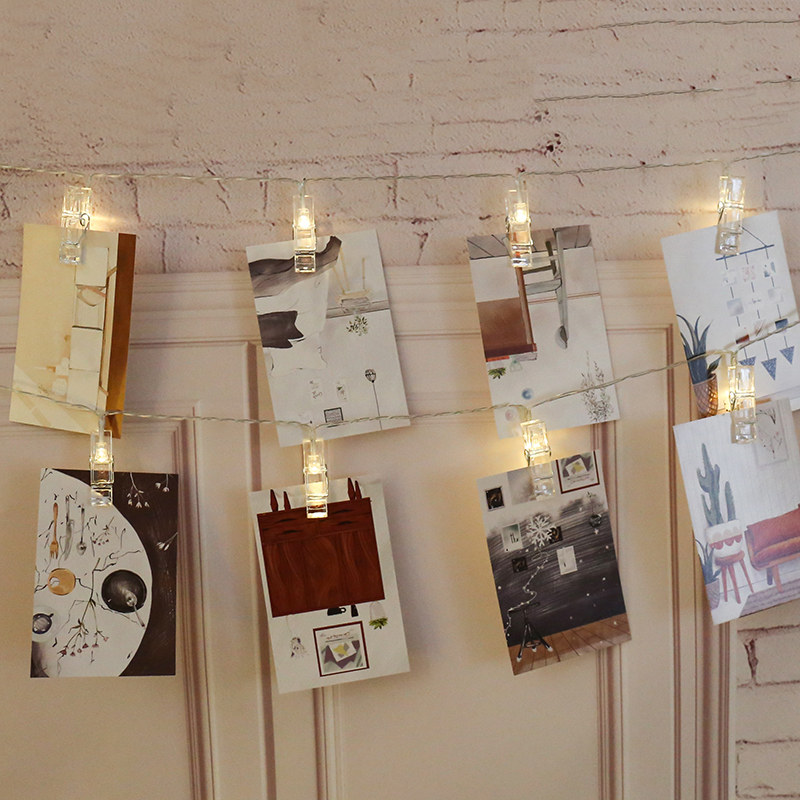 Photo Clips Light LED Lights Strings String Lights Flashing Lights Net Red Wall Dorm Room Rooms Romantic decoration Birthday Placement-Taobao