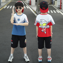 Boys summer clothing suit 2022 Summer new CUHK Scout Pure Cotton Trendy Ocean nets Red Ottmann Two sets of damp