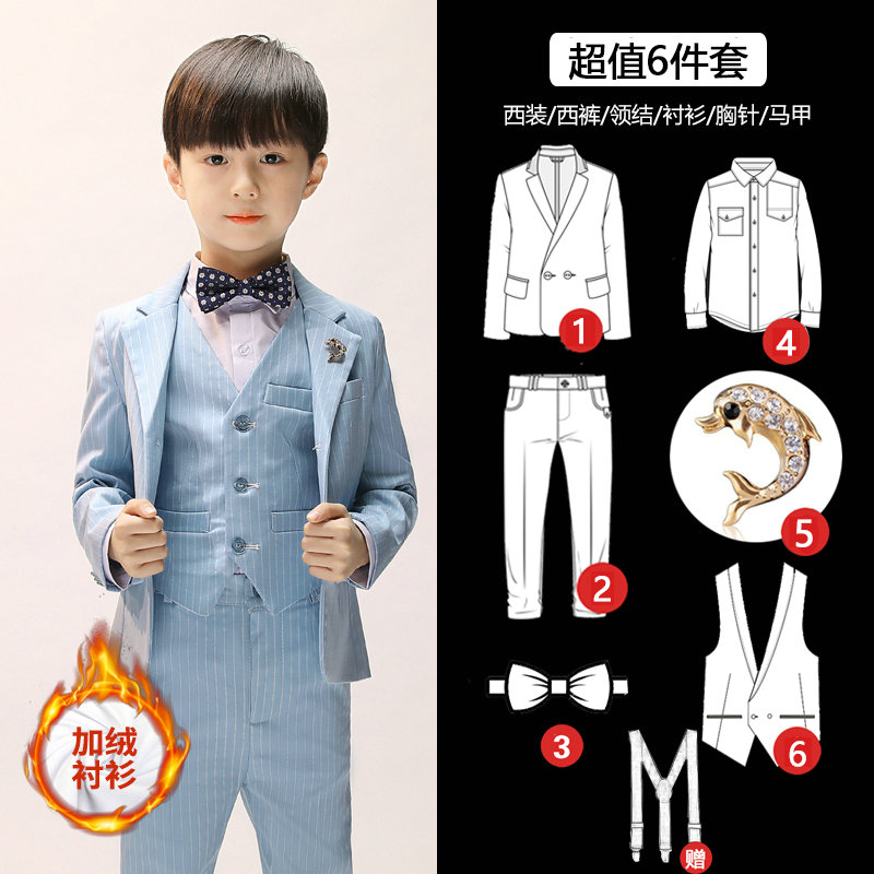 Childrens nhỏ phù hợp với phù hợp với chiếc váy nam dương giống như cậu bé đẹp trai English gentleman hoa childrens ba mảnh phù hợp.