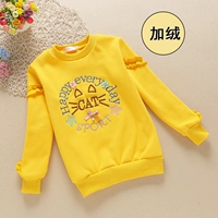 Mùa đông cô gái mới cộng với áo nhung đáy dày áo thun dài tay trẻ em quần áo rộng trẻ em áo cotton ấm áo phông sexy cho bé 