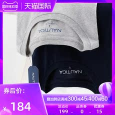 Футболка мужская 美版正品nautica诺帝卡t恤男宽松舒适纯棉长袖纯色打底衫春秋集货