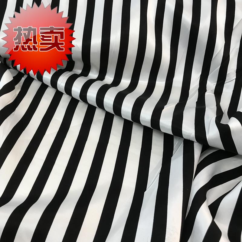 Black and white striped copper ammonia silk weight g pounds Silk spinning Satin silk fabric Copper ammonia silk clothing fabric cloth