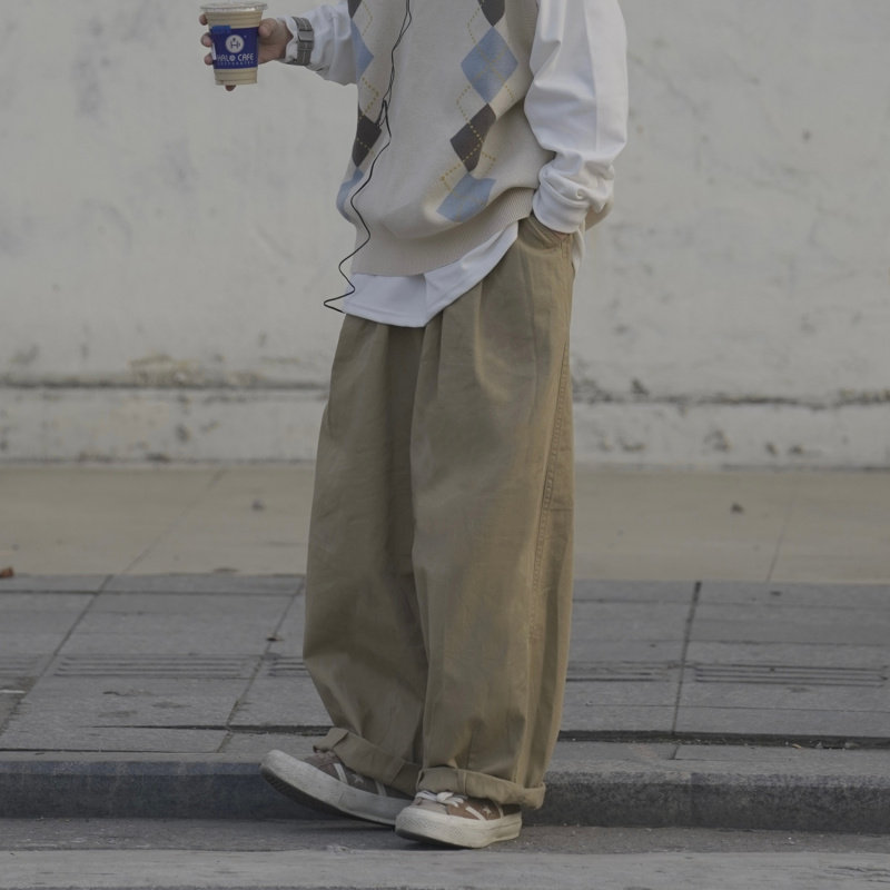 Soul Collider Against the SoulColision Day Department Loose Broadlegged Pants Men And Women Light Cage Pants Plaid Mr. Original Tide