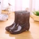 Giày đi mưa của phụ nữ cộng với bông có thể tháo rời giày đi mưa của phụ nữ ấm áp của phụ nữ, không trơn trượt, chống thấm nước và chống mài mòn Giày nước Hàn Quốc - Rainshoes