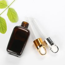 Brown essential oil glass bottle square dropper flower basket cover empty bottle Essence liquid bottle Cosmetic sub-bottle 100ml