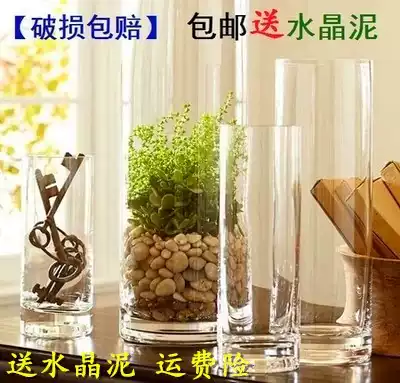 Floor-to-ceiling straight hydroponic large flower vase Fugui Bamboo Glass vase transparent wedding road guide