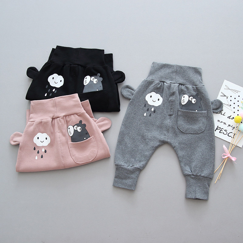 Baby girl big PP pants baby pants spring and autumn outer wear high waist girl treasure autumn trousers children's harem pants foreign style