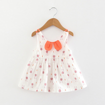 Female Baby Summer Dress 2020 New Female Baby Little Skirt Infant Summer Pure Cotton Female Treasure Pendant With Skirt Ocean