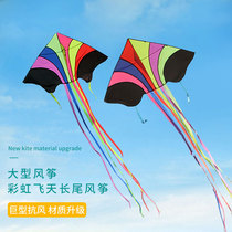 New super huge triangular rainbow flying kite high-end adult adults special breeze easy to fly anti-wind