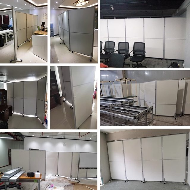 ໂຮງງານຜະລິດພາຕິຊັນລົດ warehouse movable isolation baffle screen mobile partition office push-pull folding board partition