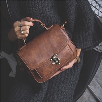 European station retro small bag women's 2021 new tide handbag Korean fashion simple women's bag shoulder messenger bag
