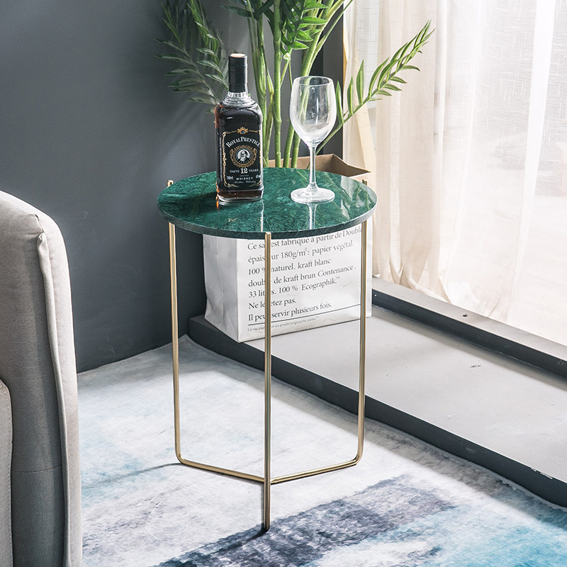 Nordic marble sofa side table modern minimalist seating corner table wrought iron round balcony small coffee table creative small table