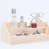 Solid wood trapezoidal cosmetic plush paparazzi ornament containing show shelf Handheld shelf placing table Live desktop