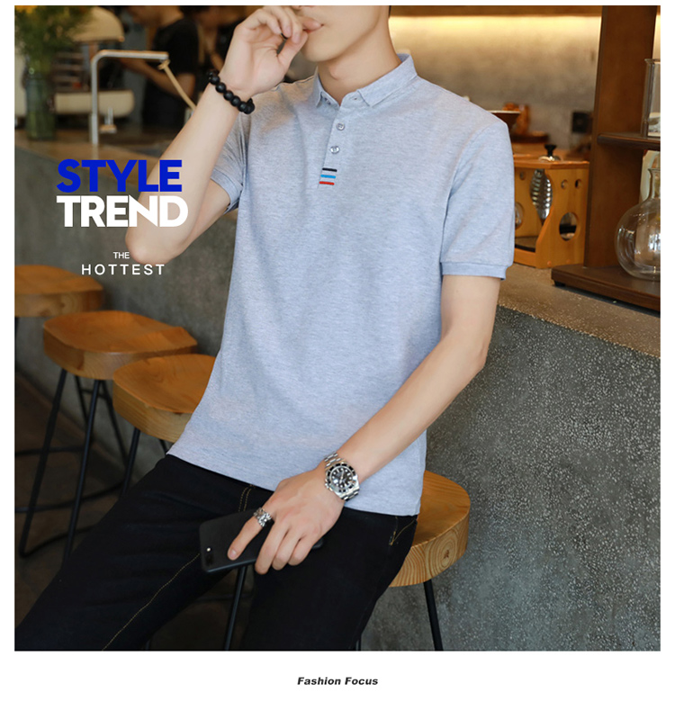 Áo thun cotton nam tay ngắn Paul mùa hè thanh niên vạt áo cổ chữ V nam rộng phiên bản Hàn Quốc của quần áo mùa hè mỏng ao thun polo nam