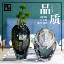 Bei Li Nordic glass vase Creative modern hand-made Vase ornaments living room flower arrangement transparent ornaments