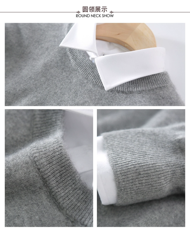 Mùa thu và mùa đông người đàn ông mới của V-Cổ cashmere áo len đầu đặt màu rắn vòng cổ kích thước lớn đan đáy áo len