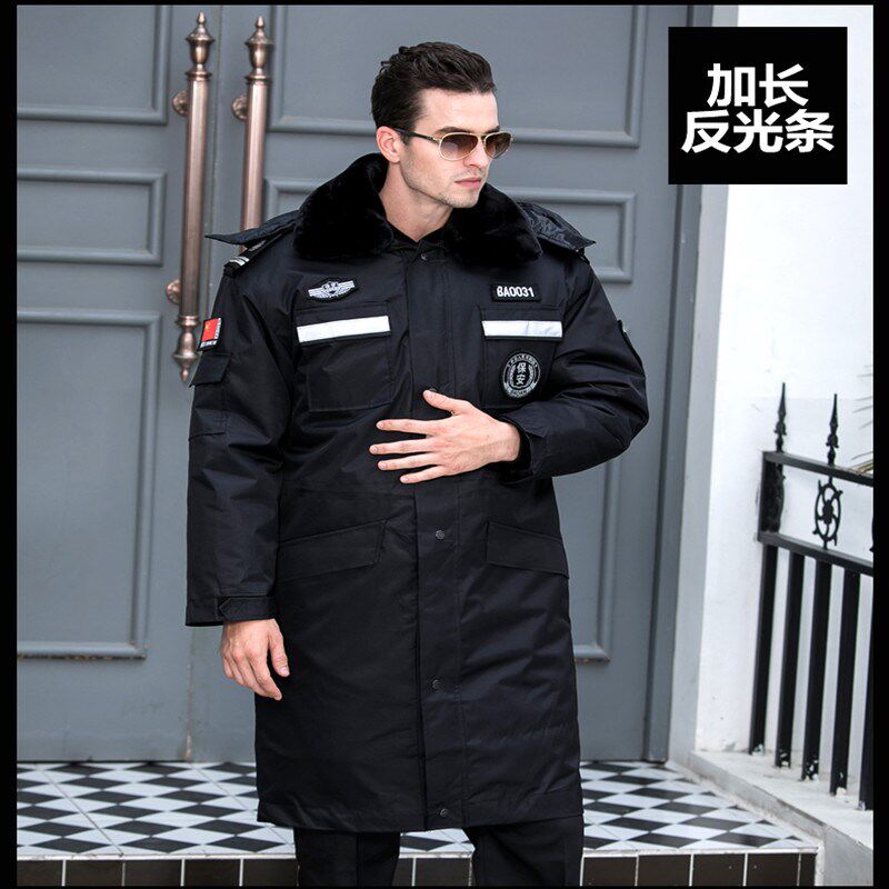 Black waterproof sheepskin wool big coat fur integrated male winter thickened multifunctional security freezer cold-proof clothes