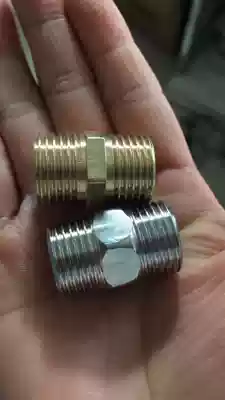 Thickened 304 Stainless Steel Double Male Screw External Wire Joint Copper Double Male Screw Connector Thickening Product