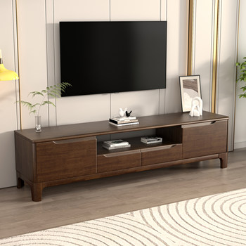 All solid wood tv cabinet modern simple small apartment