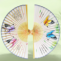 Fang Ji hand-painted professional performance fan Yue Opera Liang Zhu new butterfly 9 inch 10 inch silk fan 180 degrees
