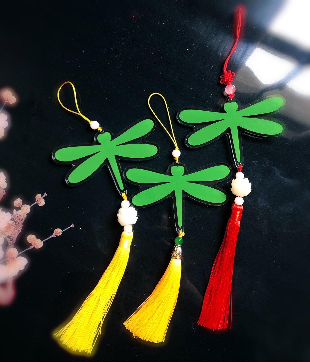 Fang Ji Yulong Pei Yu Ma Pei Jade Dragonfly Opera Props Red Spike Dragonfly