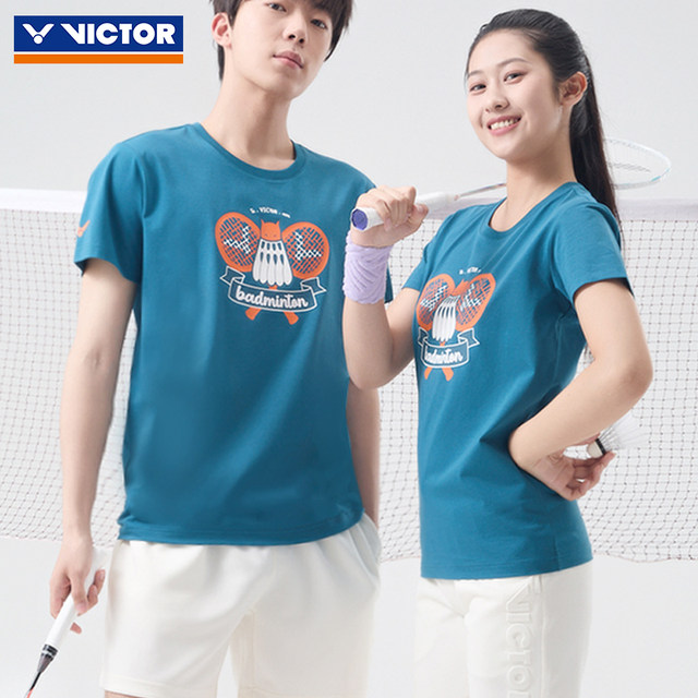 VICTOR Victory Victor badminton clothing men's and women's lifestyle series knitted sports short-sleeved T-shirt T-55008