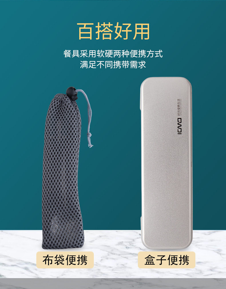 Черная из нержавеющая сталь палочки для еды и ложки Portable_06.jpg