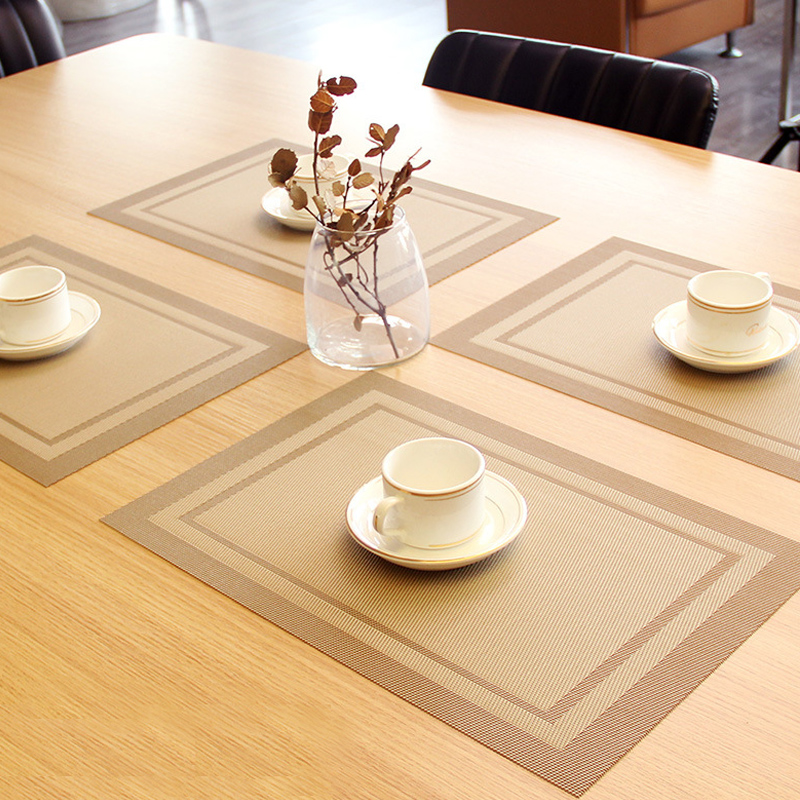 Table pad pvc waterproof thickened anti-burn home upscale thermal insulation mat luxurious rectangular Western dining cushion bowl tray cushion