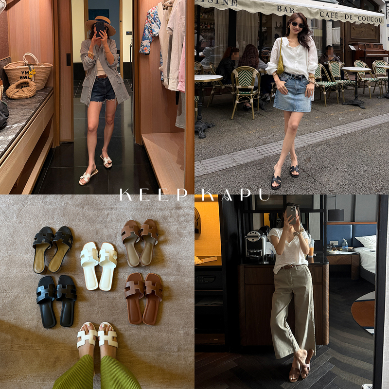 Reliable Keep Kapu【H Slippers】Simple H-Shaped Flat Sandals with a High-End Feel, Thick-Heeled Leather Shoes for Women Reliable Keep Kapu【H Slippers】Simple H-Shaped Flat Sandals with a High-End Feel, Thick-Heeled Leather Shoes for Women