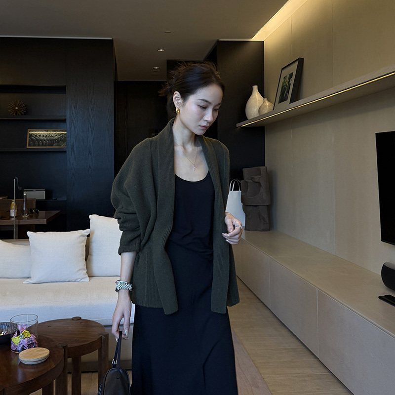 Keep Kapu Reliable【Gentle Oriental Beauty】New Style Pure Wool Scarf Collar Elegant Knitted Cardigan Kp245