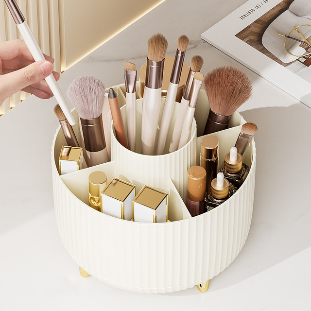 Desktop rotating makeup brush storage tube storage rack tabletop dressing table eyeshadow brush lipstick box holder pen