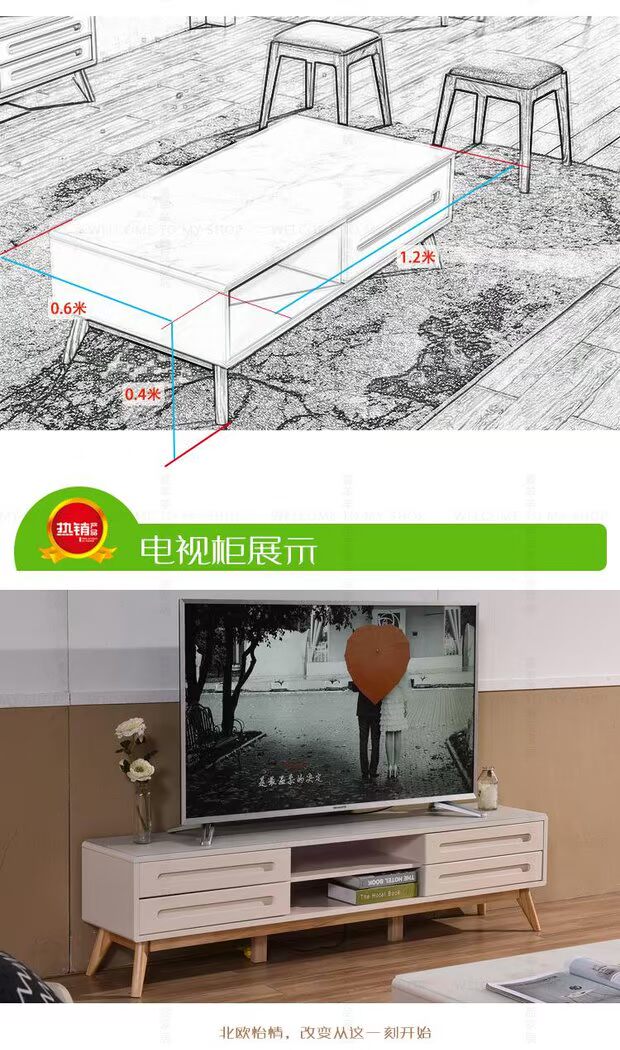 Phòng khách phong cách châu Âu hoàn chỉnh bộ bàn ghế gỗ rắn hiện đại tối giản có thể thu vào lưu trữ gỗ sồi kính TV tủ bàn cà phê đặt kệ tivi đẹp