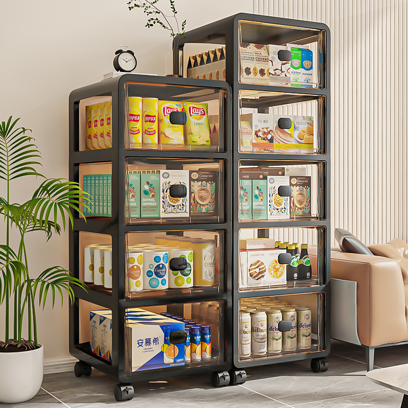 Snack storage box drawer type household clothes toy rack plastic sundries organizer box transparent storage cabinet