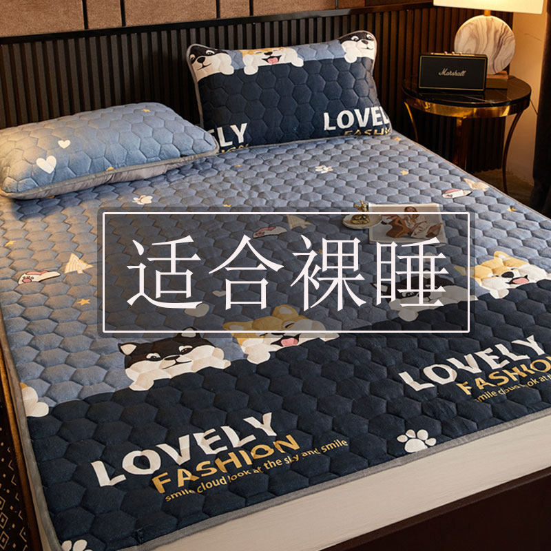 If Vegetarian Winter Can Machine Wash Thin Mattress Upholstered Falle Coral Suede Gush Warm Blanket Bedding Cushion Quilted With Non-slip