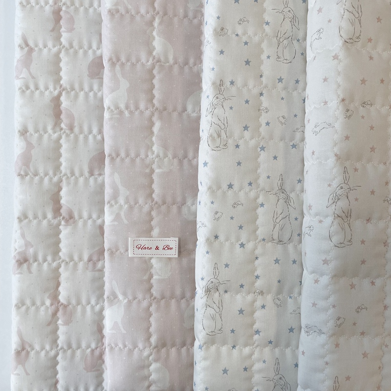 Quilted Fabric with Starry Rabbit Pattern, Quilted Cotton Fabric for Vests, Loungewear, Bags, and Cotton Clothing Quilted Fabric with Starry Rabbit Pattern, Quilted Cotton Fabric for Vests, Loungewear, Bags, and Cotton Clothing
