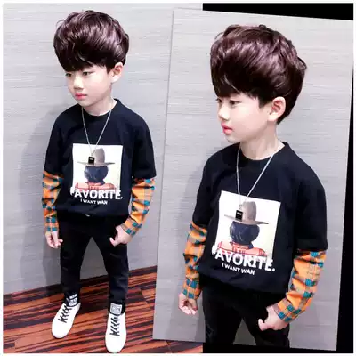 Yige era children's clothing boys ' T-shirts fake two 2020 new spring and autumn long-sleeved tide T-shirts children's tops spring