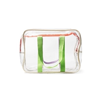 Фиолетовая зеленая прозрачная сумка