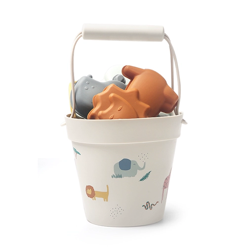 Дания Ли*деревянное силиконовое пляжное ведро дети скандинавские инструменты для копания песка ins детская лопата копает почву, играя с песчаным динозавром