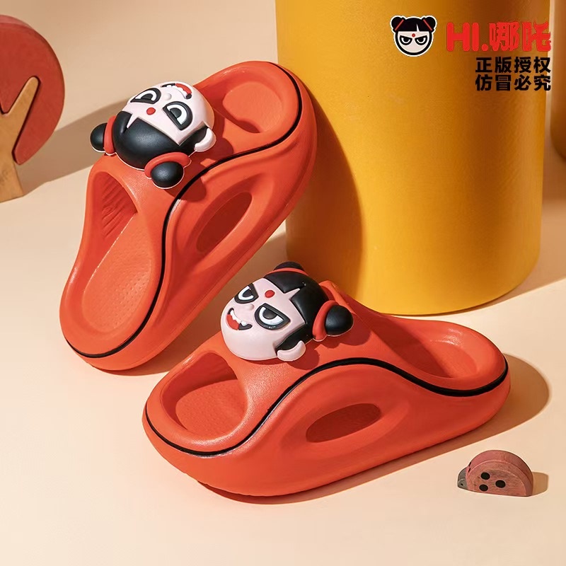 Nezha Children's Slippers for Boys and Girls, Summer Cartoon Bathing Slippers for Home, Bathroom, Outdoor, Baby Parent-Child Slippers, Women's Style Nezha Children's Slippers for Boys and Girls, Summer Cartoon Bathing Slippers for Home, Bathroom, Outdoor, Baby Parent-Child Slippers, Women's Style