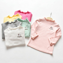 Baby T-Shirt Spring Autumn Season New Girl Jersey Undershirt Medium & Small Children T Pure Cotton Cartoon Embroidered Girl Autumn Clothing