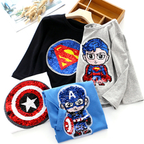2022 Spring Autumn Clothing New Boy Long Sleeve T-Shirt Pure Cotton Children Bright Sheet Chic Blouse Baby Thin Undershirt