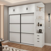 Modern minimalist Nordic wardrobe Bedroom furniture Large wardrobe Push Ramen white closet Extremely Minimalist Assembled Adult Wardrobe