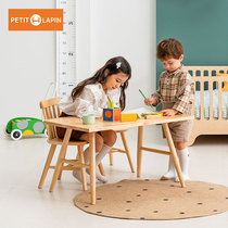 South Korea solid wood childrens table learning table and chair baby game table toy infant garden early education writing table small chair