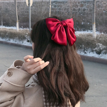 Super fairy big bow hairclip back head hairclip headgear headwear spring clip Hairband hair cord net red top clip