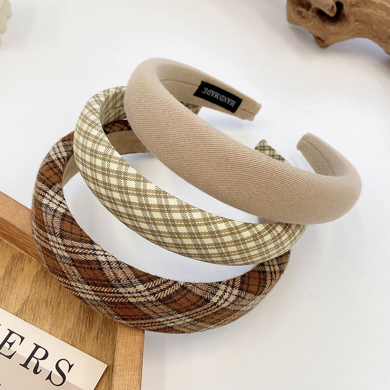 images 27:Milk-colored sponge high-cranial top hair hoop female wash face hoop retro French high-fashioned hair bundle hairpin chuckle headdress autumn winter