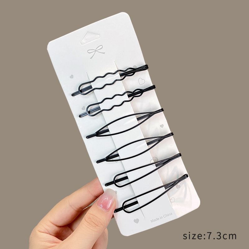 images 4:The black hairpin side Liu Haifa is about a word clip card broken hair clip headdress head pinch head spoon hair