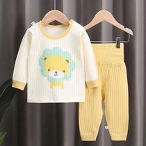 2021 autumn and winter new childrens high waist underwear set cotton autumn pants baby high waist pants belly home clothing