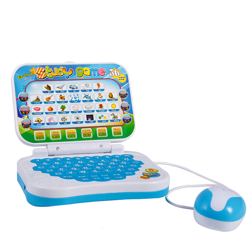Ordinary 268 (Battery Board) Blue Keyboard & 268 Learning Contentschildren Toys computer Imitation of true and false notebook tablet PC Model simulation keyboard Play the family Early reading Point reader