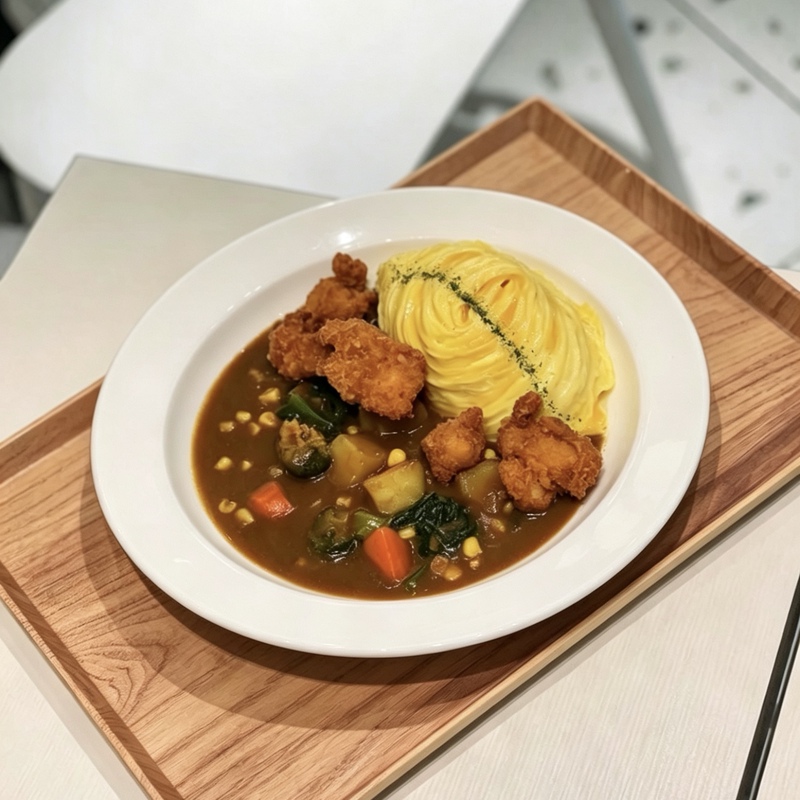 Japanese-Style Curry Rice Bowl, Microwave-Safe, Round, Simple Salad, Pasta, Soup Bowl, Western-Style Plate, Easy to Clean