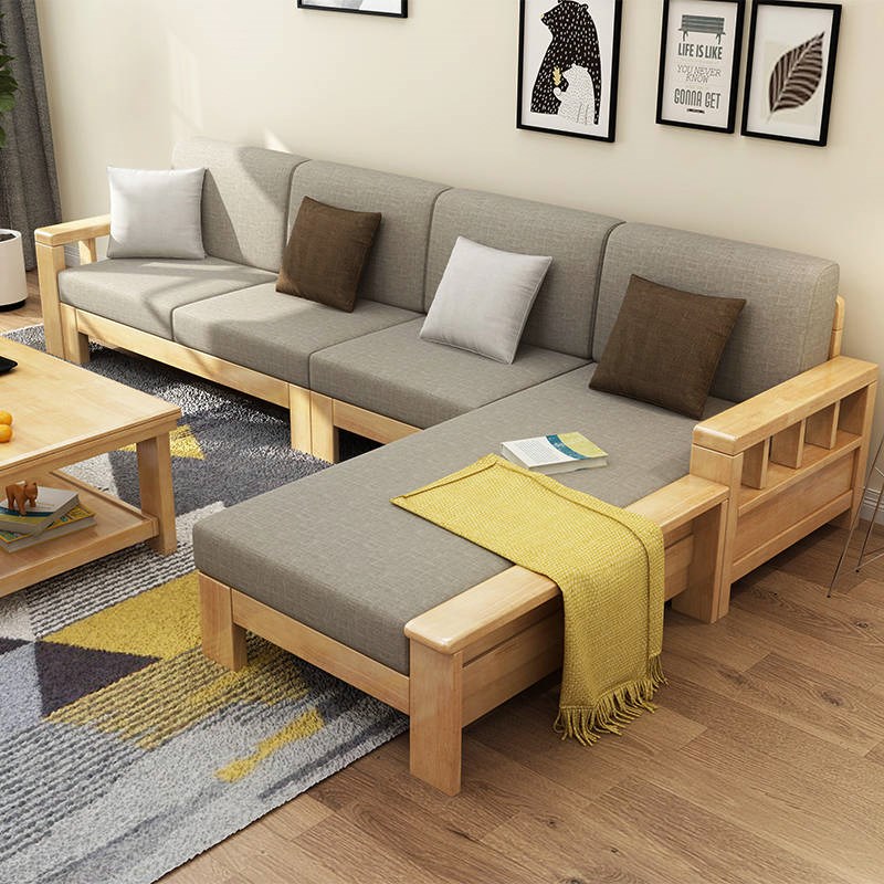 Buy New Chinese solid wood sofa combination of Chaiprincess modern wood ...
